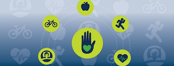 Illustration of icons showing well-being