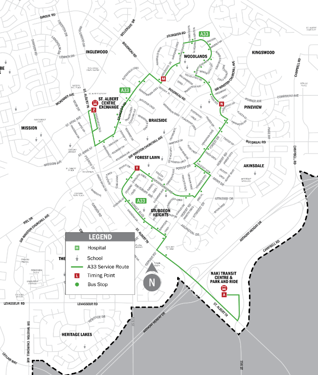 Route A33 Map