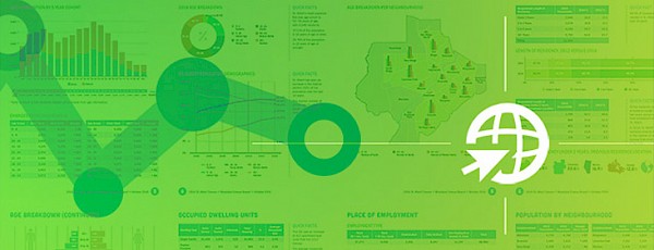 An illustration showing graphs and various tabular outputs
