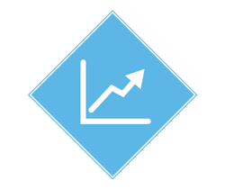 Icon showing a growth chart