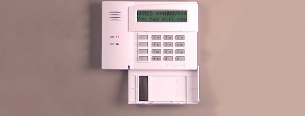 A security alarm control panel