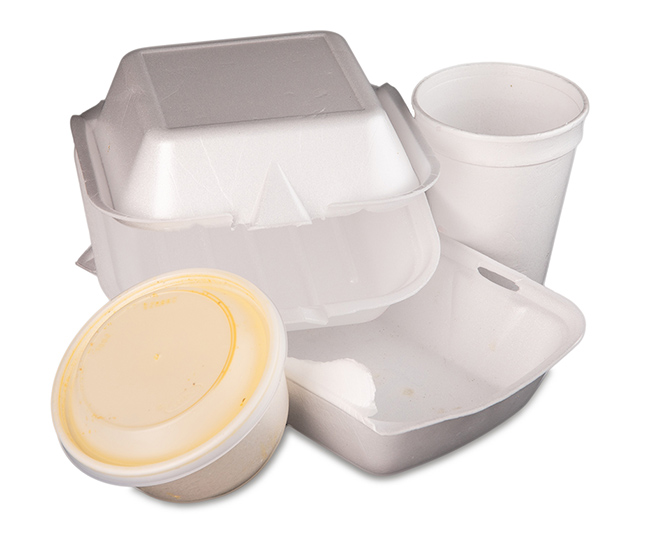 Unaccepted dirty styrofoam containers