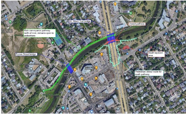 May 2025 Trail Closure map that shows a detour route.
