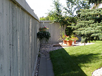backyard fence and path