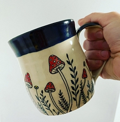 Mug with mushrooms