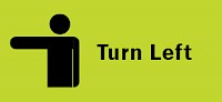 Left arm straight out – Turn Left