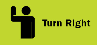 Left arm out and hand up – Turn Right