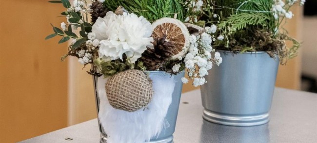 A gnome made out of botanicals