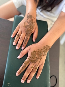 Hands beautified with Henna Art
