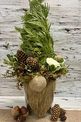 A gnome made out of botanicals