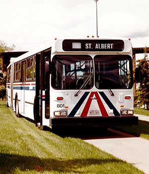 Photo of a St. Albert bus in the 1990s