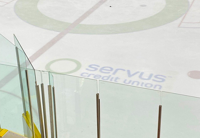 Logo on ice