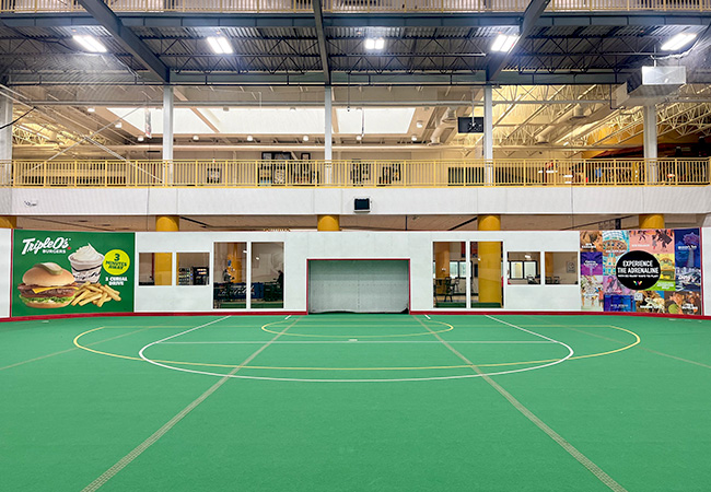 Jumbo signs around soccer field