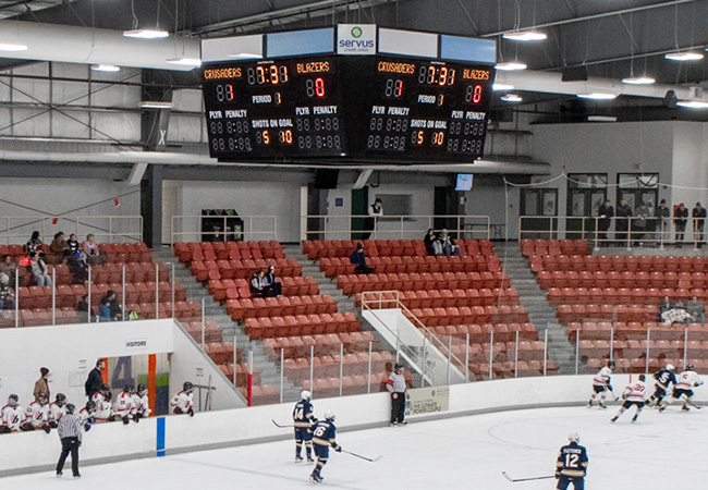 Advertisement on score clock