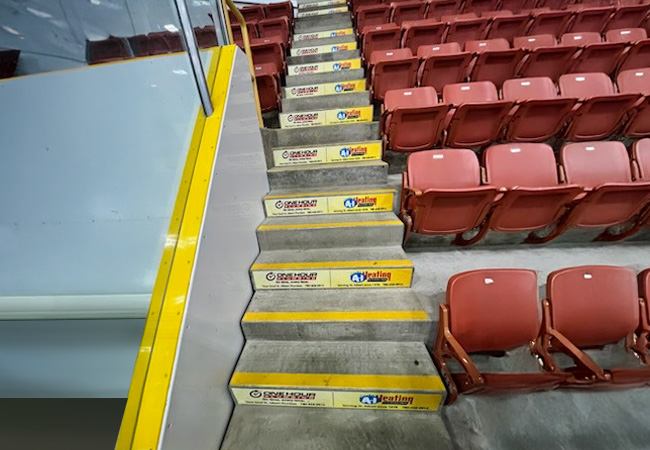 Advertisement on stair risers