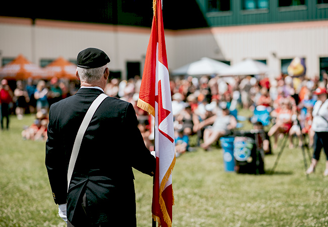 Many people outside on Canada Day