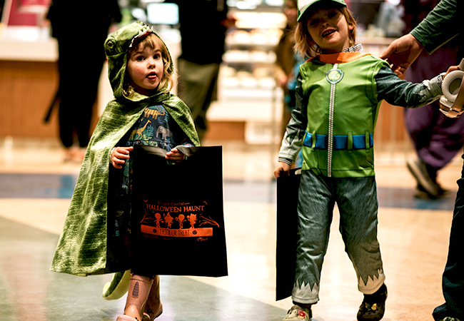 Children in Halloween costumes