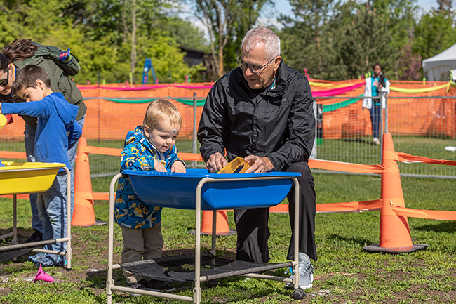 Grandparent and toddler playing