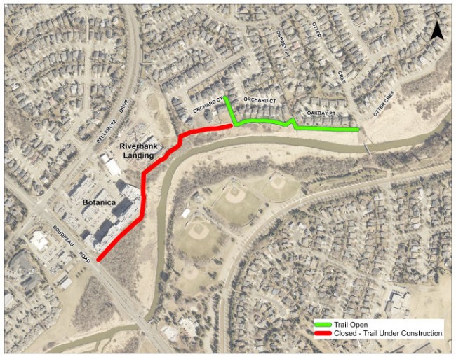 Oakmont Trail open and closed map.