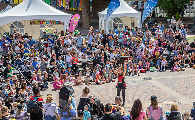A large crowd watching a Performance