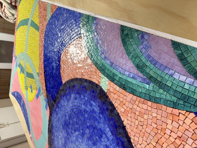 Completed panel of mosaics