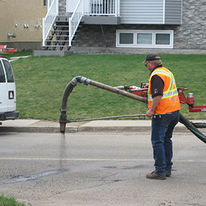 A worker with a cement boom? I don't know.