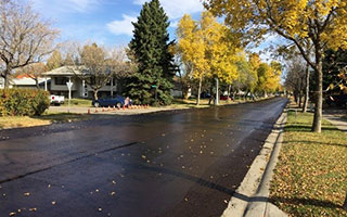 A freshly paved side-street