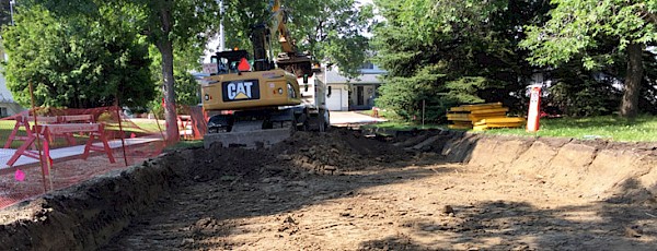 A road being excavated for a complete replacement