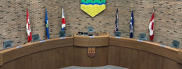 A view of Council Chambers from the Public Gallery
